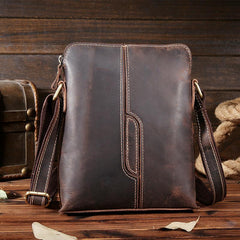 Cool Leather Mens Small Messenger Bags Vintage Shoulder Bags For Men - iwalletsmen