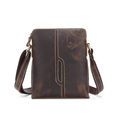 Cool Leather Mens Small Messenger Bags Vintage Shoulder Bags For Men - iwalletsmen