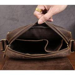 Vintage Leather Small Messenger Bag Shoulder Bag For Men - iwalletsmen