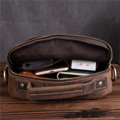 Vintage Leather Small Messenger Bag Shoulder Bag Handbag For Men - iwalletsmen