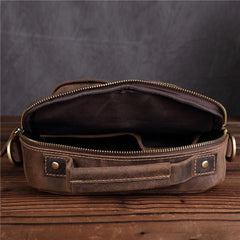 Vintage Leather Small Messenger Bag Shoulder Bag Handbag For Men - iwalletsmen