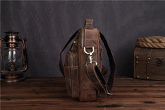 Vintage Leather Small Messenger Bag Shoulder Bag Handbag For Men - iwalletsmen