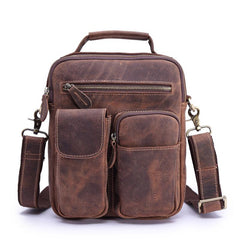 Vintage Leather Small Messenger Bag Shoulder Bag Handbag For Men - iwalletsmen