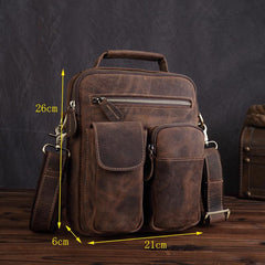 Vintage Leather Small Messenger Bag Shoulder Bag Handbag For Men - iwalletsmen